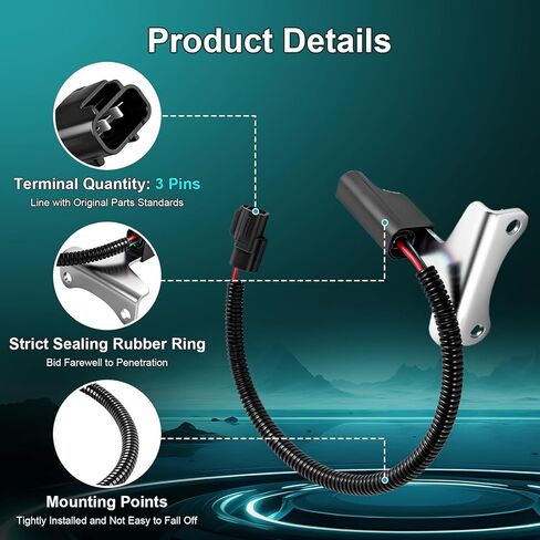 Engine Crankshaft Position Sensor Compatible with 1997-2003 Dodge B1500 B2500 B3500 Dakota Durango Ram 1500 2500 3500 Pickup Van Jeep Grand Cherokee 3.9L 5.2L 5.9L Replaces 56027870 56027870AB in Saudi Arabia