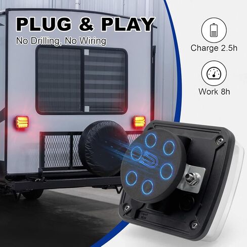 Wireless Trailer Lights Kit, Magnetic Tail Light for Trailer, USB-C Rechargeable LED Tow Light for Boat RV Caravans Campers Tractor, Brake Break Turn Signals for 4 Pin & 7 Way Towing Trucks in Saudi Arabia