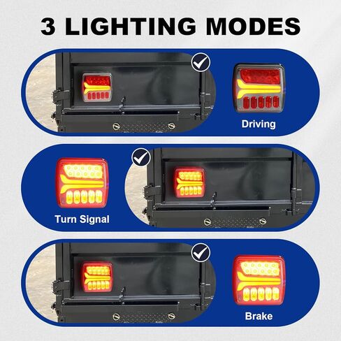 Wireless Trailer Lights Kit, Magnetic Tail Light for Trailer, USB-C Rechargeable LED Tow Light for Boat RV Caravans Campers Tractor, Brake Break Turn Signals for 4 Pin & 7 Way Towing Trucks in Saudi Arabia