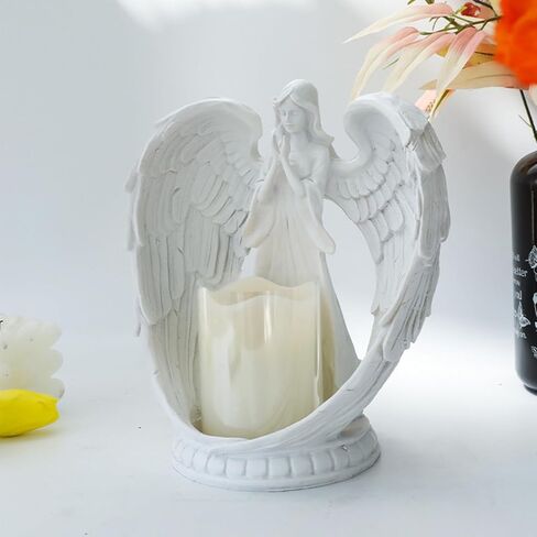 حامل شموع Angel Tealight، حامل شموع نذرية من الراتنج، هدايا ديكور على الطراز القوطي (الشمعة غير متضمنة) in Kuwait