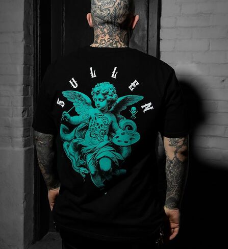 Sullen Men's Once Bitten Artist Series Tattoo Lifestyle Graphic Premium Cotton Short Sleeve Tee in Saudi Arabia
