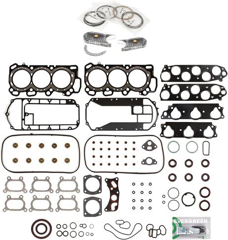 Evergreen SA-5494199561-3 Full Gasket Set Bearings Rings Compatible With/For 03-10 Honda Acura TL MDX 3.5L SOHC J35A5 in Saudi Arabia