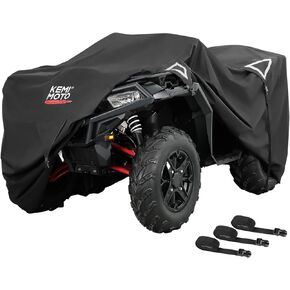 KEMIMOTO ATV Cover Universal, 300D 4 Wheeler Cover with Windproof Straps Water-Resistant Cover, Compatible with Polaris Sportsman Outlander Renegade Fourtrax Brute Force, 95'' X 50'' X 48''
