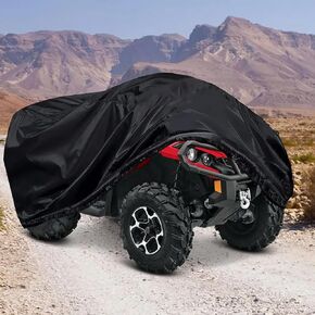 Chikia ATV Cover 420D 4 Wheeler Cover Quad Cover for Can am Outlander Polaris Sportsman CFMOTO Yamaha Hisun Honda Heavy Duty Waterproof All Weather Protection (90.5''L x 49''W x 51''H)