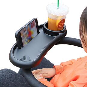 حامل أكواب VisionKids VisionKids 3 في 1 لعربة الأطفال مع حامل هاتف وصينية للوجبات الخفيفة |مرفق صينية عربة الأطفال مع حامل أكواب لزجاجة الأطفال ذات الكوب المضاد للانسكاب والوجبات الخفيفة | ملحقات عربة الأطفال العالمية (أسود) in Kuwait