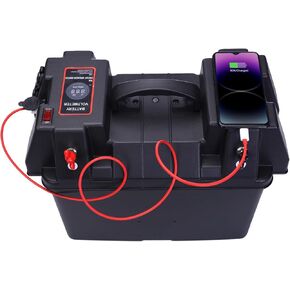 GarfatolRv Trolling Motor Battery Marine Boat Smart Battery Box مركز الطاقة مع موصلات أندرسون المزدوجة in Kuwait