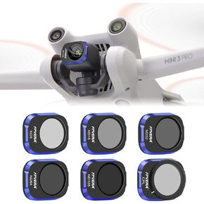 ND Filter Set for DJI Mini 3 Pro, 6-Pack Drone Camera Lens Filter Accessories Polarized CPL Filter with Aluminum Alloy Frame & 32-Layer Coating HD AGC Optical Glass (CPL,ND8,ND16,ND32,ND64,ND128)