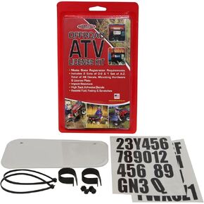 Hardline Products 2341B ATV License Plate Kit, Black Plastic