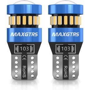 MAXGTRS 194 LED Light Bulb Ice Blue 168 2825 W5W T10 Wedge 18-SMD 3014 Chipsets LED Replacement Bulbs with Condenser Lens for Car Dome Map Door Courtesy License Plate Lights, Pack of 2