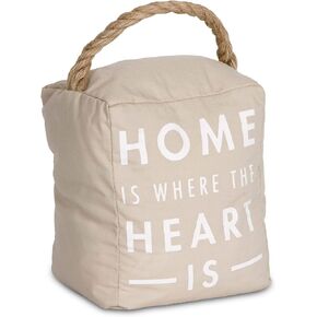 Pavilion Gift Company 72191 Home is Where The Heart is Door Stopper, 5 x 6, White