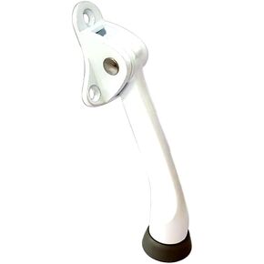 QCAA Heavy Duty Kickdown Door Stopper, 4", Zinc Die Cast, Satin Chrome, Made in Taiwan