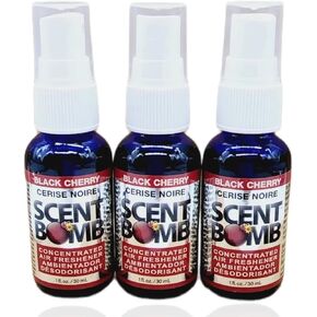 Scent Bomb Air Freshener Spray, 100% Oil Based Concentrated Air Freshener, Air Freshener Spray for Car, Room, Bathroom and Odor Eliminator (Black Cherry, 3 Packs)