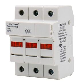 Heschen RT18-32(X) 32A AC690V 3-Pole DIN Rail Fuse Holder Base, CE UL Listed