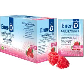 Ener-D Sugar Free Vitamin D3 Orange Multivitamin Drink Powder - Natural Immune & Energy Support for Women & Men - Zinc C & B Vitamins Plus Electrolytes Vegan & Non-GMO Real Fruit Juice - 24 Count
