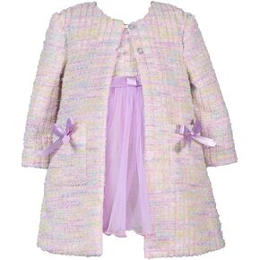 Bonnie Jean Girl's Spring Easter Dress and Coat Set for Baby, Toddler and Little Girls
