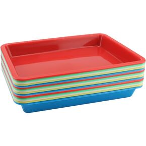 15 Pack Plastic Art Trays, Multicolor Activity Organizer Serving Tray,Art and Crafts Organizer Tray for DIY Projects,Beads,Painting,Jewelry