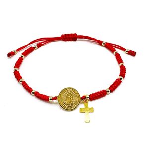 HANDYLUXE Handmade Red String Bracelet with Virgin Mary Charm Religion Cross Protection Jewelry