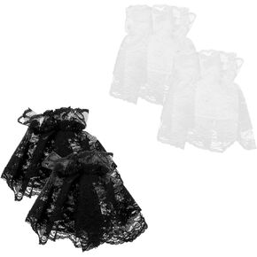 COLLBATH Lace Wrist Cuff 2 Pairs Lace Sleeves Hand Cuffs Women's Wrist Wedding Wrist Cuff