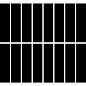 16 Count - Sheet of Adhesive Match Striker Strip Stickers (2" x 1/2") | Replacement Stryker Stricker for Safety Matches | Peel & Stick Flint Lighter Pad for Wood Mach Book (Solid Black, 16 Pack)