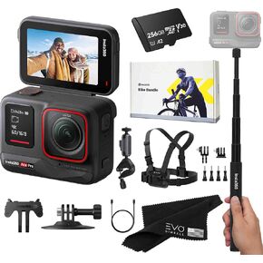 Insta360 Ace Pro - Waterproof Action Camera Co-Engineered with Leica, Flagship 1/1.3" Sensor, 8K24, 4K120fps, 48MP, Active HDR, 2.4" Flip Screen|Bundle Includes Bike Bundle, Selfie Stick, 128GB