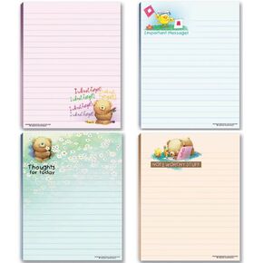 Cute Notepads - 4 Assorted Pads - Sweet, Feel Good Notepads - Great Gift Idea, 50 Sheets Each