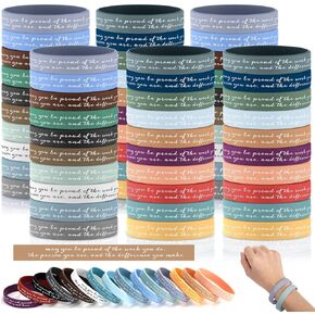 Unittype 100 Pcs Employee Appreciation Gifts Bulk Motivational Silicone Wristbands Bracelets May You Be Proud of The Work You Do for Teachers Student Graduation Team Volunteers Coworkers