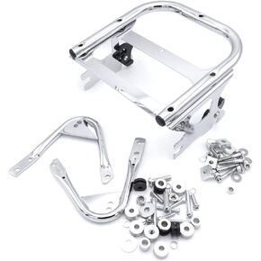 ASD Chrome Two Up Razor Chopper King Size Tour Pak Pack Trunk Detachable Mounting Rack+Docking Harware kit Compatible with 1997-2008 Harley Davidson Touring Model