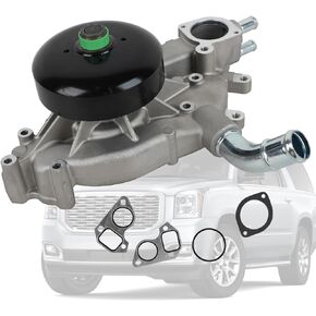 AW5104 Water Pump W/Coolant Thermostat & Gasket Compatible with Cadillac Escalade/Chevrolet Avalanche Silverado Suburban SSR Tahoe Trailblazer AW5087