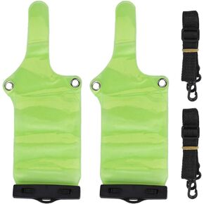 Two Way Radio Waterproof Bag, Rainproof Portable Walkie Talkie Case Bag Universal Electronic Equipment Sand Moisture Proof Protection Pouch Adjustable Lanyard Strap 2PCS Swimming Surfing Kayaking