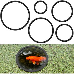 SANJHFF 5 Pcs Aquarium Floating Plant Corral,5 Sizes of Aquarium Floating Plant Ring, Aquarium Feeding Ring for Intercepts Floating Plants, Fish Feeding Ring. (Black)