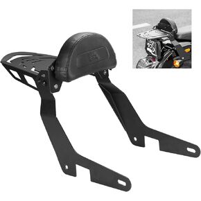 KEMIMOTO Motorcycle Passenger Backrest Sissy Bar with Luggage Rack and Docking Hardware Kits Compatible with 18-23 FLSB/FXLR/FXLRS/FXLRST/FXRST,17-23 Sportster 883/XL1200