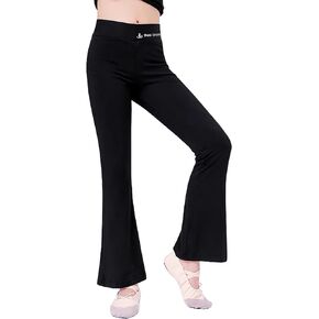 THEE BRON Girls Flare Leggings Bootcut Yoga Pants for Kids High Waisted Bell Bottoms for Dance Workout