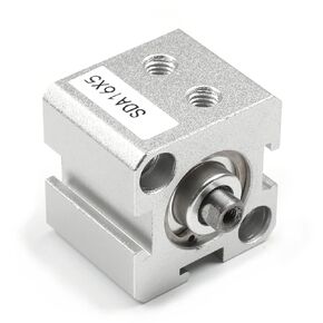 Othmro SDA16 x 10 Sealing Thin Air Cylinder Pneumatic Air Cylinders, 16mm/0.63inch Bore 10mm/0.39inch Stroke for M5 Aluminium Alloy Pneumatic Components for Pneumatic and Hydraulic Systems 1pcs