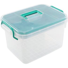 Waikhomes Plastic Divided First Aid Storage Box Kit, Portable Handled Medicine First Aid Box, Medicine Basic Organizer Holder