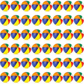 Jerify 48pcs Mini Beach Balls 2.5 Inch Rainbow Beach Stress Balls Small Pool Balls Beach Stress Relief Toys for Summer Birthday Beach Hawaiian Party Favors Water Pool Games