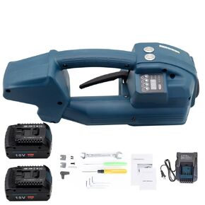HIGHTOP Q1 Full Automatic Electric Strapping Machine with 5000MAH*2 Battery Portable Digital Pallet Baler for 1/2-5/8inch(13-16mm) PP PET Automatic Banding Tool