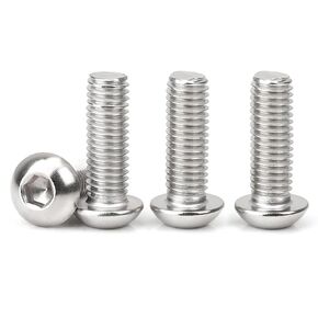 M3-0.5x8mm Button Head Socket Cap Screw,M3 8mm Screws Metric,Allen Hex Drive Bolts,Stainless Steel,Full Thread,Bright Finish,Coarse Thread (M3x8mm(100Pcs))