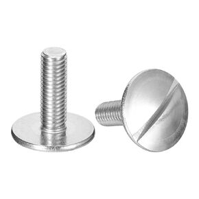 uxcell M3x4mm Extra Large Flat Head Slotted Screws, 5pcs 304 Stainless Steel Round Head Bolts