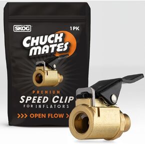 Chuck Mates Premium Quick-Connect Tire Inflator Chuck - Durable, Easy-to-Use Air Valve Adapter for Effortless Inflation - OPEN TYPE