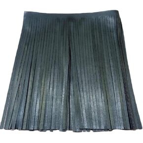 Yalulu 2 Meter Double Side Leather Fringe Trims Faux Leather Tassel Trims DIY Sewing Craft Garment Hem Accessories (Black)