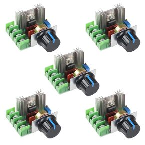 Diitao 5pcs Adjustable Voltage Regulator Motor Speed Controller 2000W PWM Motor Speed Control Module Dimmer Speed Control Regulator AC 50-220V