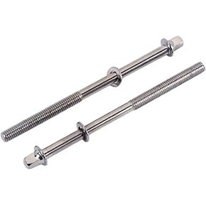 Healifty 2pcs Drum Tension Rods with Washers Tension Rod Parts Drum Key Rod Screw Rod Silver