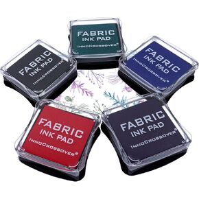 Stamp Pad, Fabric Ink Pad Stamps Set, 5 Colors Non-Toxic Pigment Ink Pad for Stamps, Rubber Stamps, Card Making Supplies, Wood, Fabric and Paper Surface. Stamps for Crafts (5 Pack)