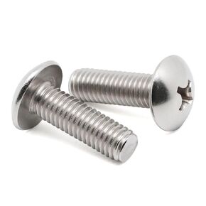 M4 x 16mm Truss Head Machine Screws Bolts, 304 Stainless Steel 18-8, Bright Finish, Phillips Drive, 100 PCS