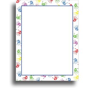 Baby Handprints Border Stationery Paper - 80 Sheets