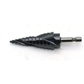 TEMO Black AITiN Coated M35 Cobalt Smooth Step Drill Spiral Flute, 12 Size from 3/16 Inch to 7/8 Inch, 1/4 Inch Hex Shank in Kuwait