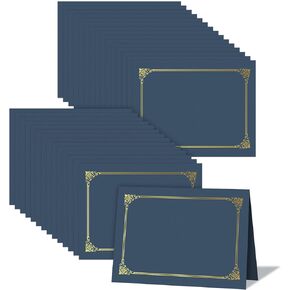 30 Packs Certificate Holders, Navy Blue Diploma Holders, 350gsm, Certificate Covers with Gold Foil Border for Letter Size 8.5 x 11 Certificates, Cardstock, Award, Graduation, Document Papers