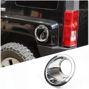 PIUGILH Gas Cap Cover, Fuel Tank Door Hummer H3 2005-2009, ABS Fuel Tank Cap Trim Exterior Accessories(Bright Silver)