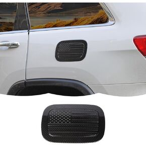 Fuel Filler Door Gas Tank Cap Cover Trim US Flag Decoration Exterior Accessories for Jeep Grand Cherokee 2011-2020,Black