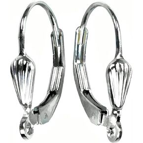 3-Pairs Sterling Silver Heart Leverback Earring Findings